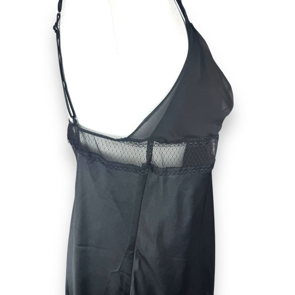 Victoria's Secret Black Satin Slip Dress with Lace Trim - Picture 11 of 15